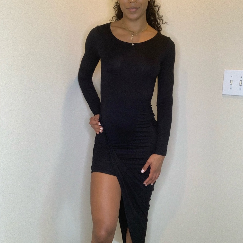 Black high low dress